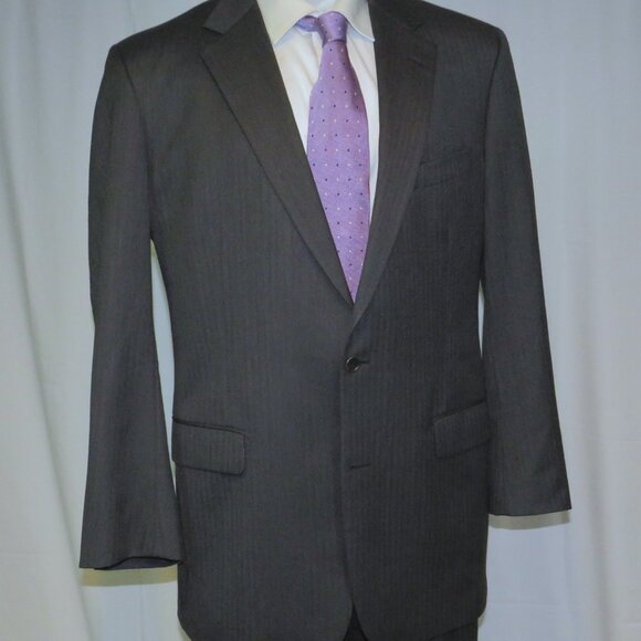 Brooks Brothers 1818 Madison Saxxon Gray Herringbone Two Button Suit 46XL - Picture 8 of 14